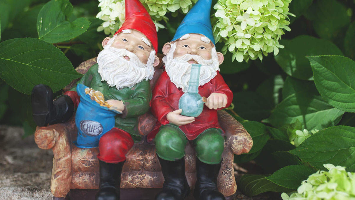These stoner garden gnomes couldn't make the garden look any better!