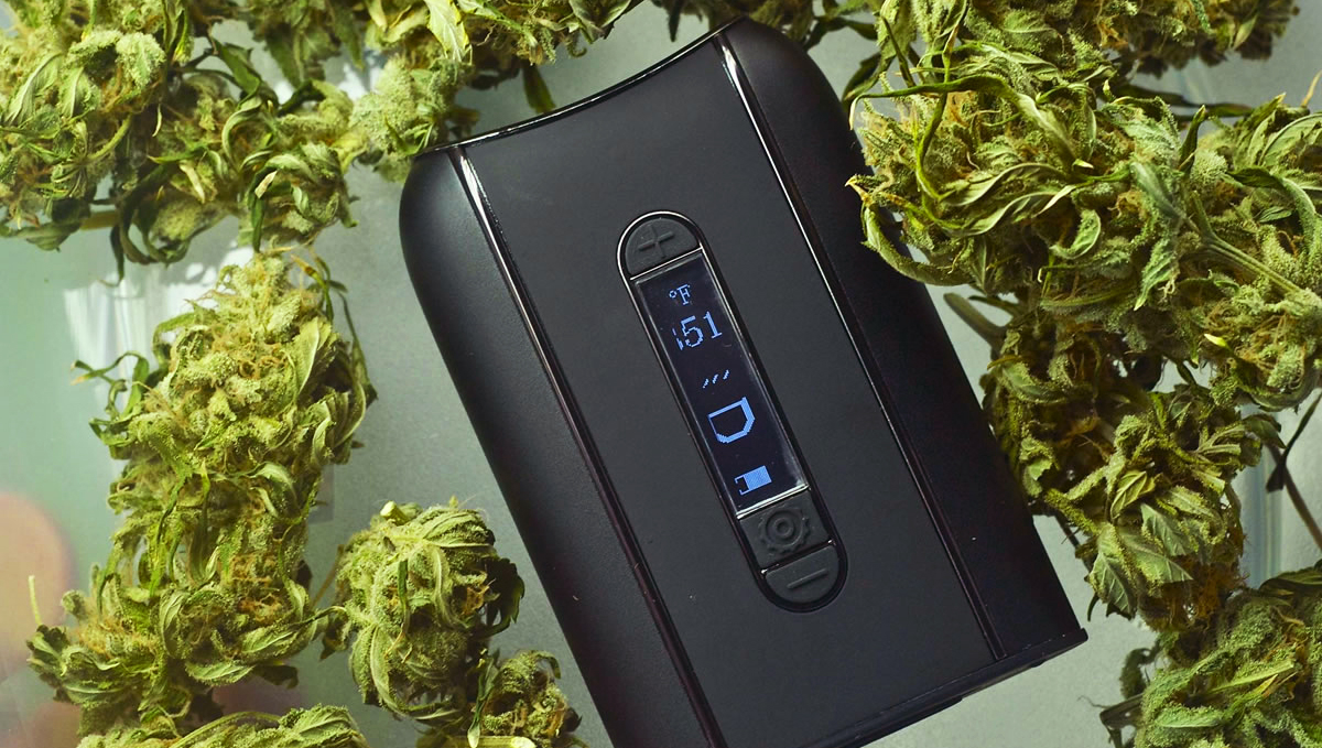 Set the temperature for your dry herb vaporizer. Set the temperature for your dry herb vaporizer.