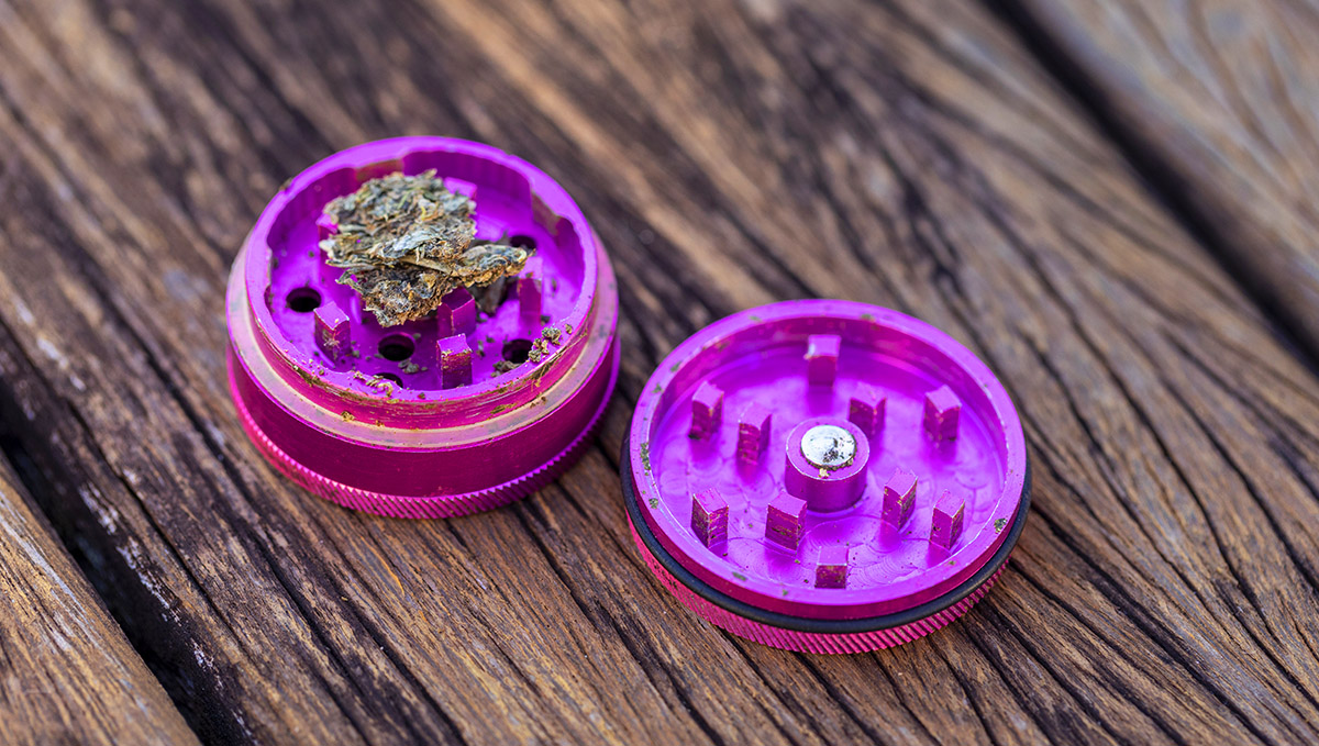 Get a smaller weed grinder to carry everywhere.