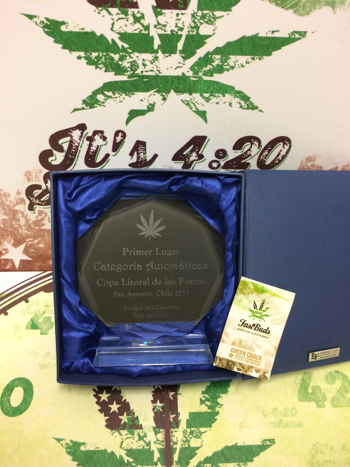 detalle trofeo trofeo ganador autoflorecientes Green Crack Fast Buds