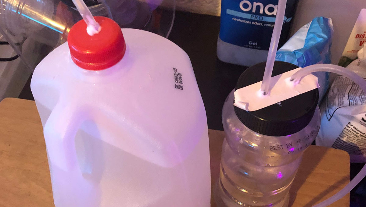 homemade CO2 contraption for cannabis