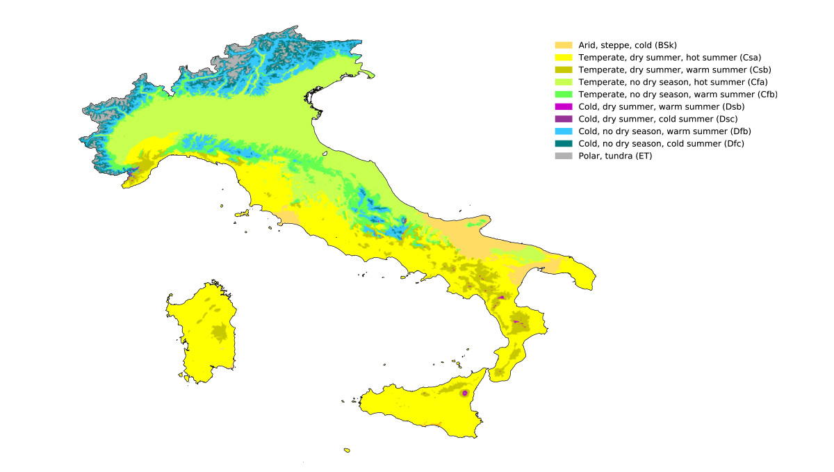 Climate regions in Italy for growing cannabis