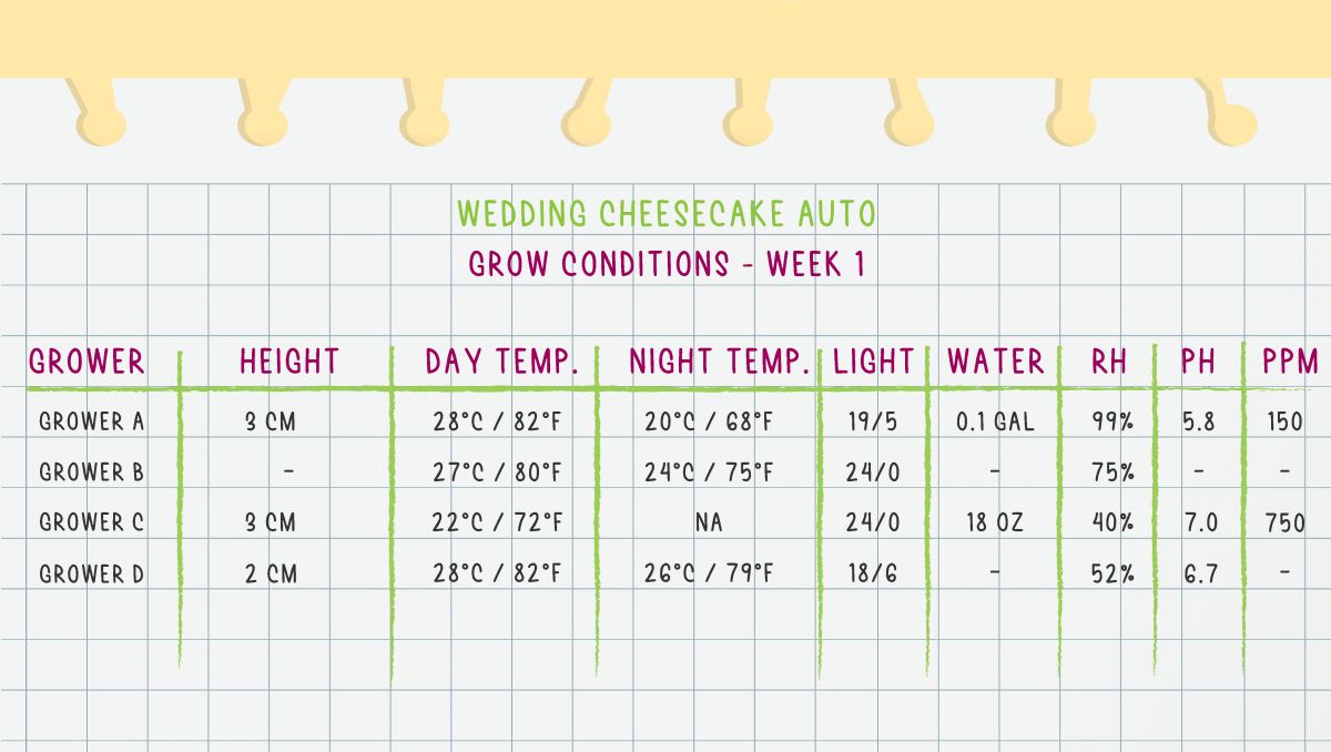 Grow Conditions Week 1 