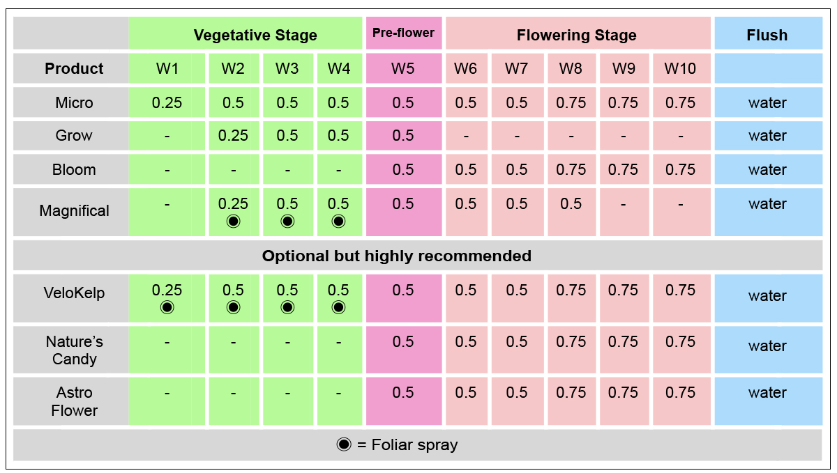 Remo nutrients usage guide: autoflowers in soil or coco