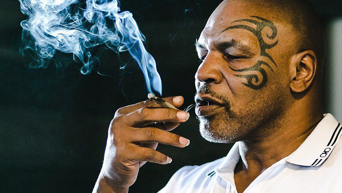 Mike Tyson's New Cannabis Company Will Go National: Tyson smoking a marijuana joint, looking calm and thoughtful Mike Tyson's New Cannabis Company Will Go National: Tyson smoking a marijuana joint, looking calm and thoughtful