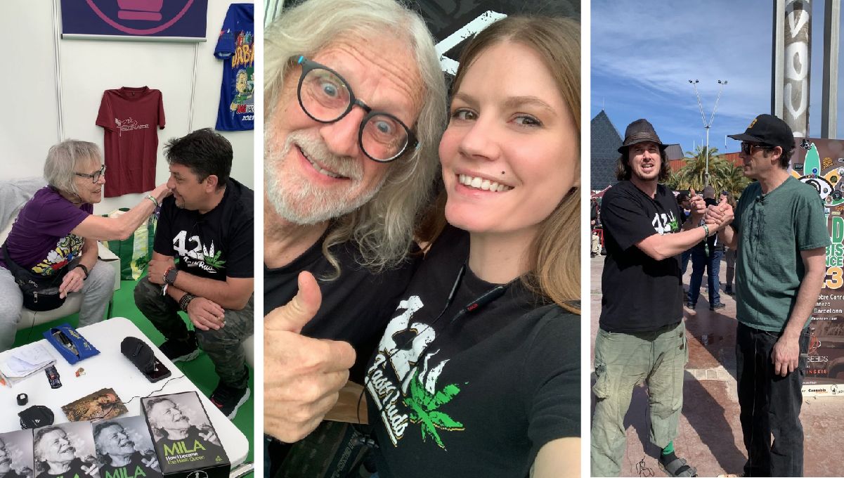 Mila The Hash Queen, Jorge Cervantes, and Joint Doctor with our team at Spannabis 2023