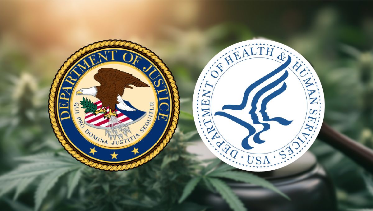 Marijuana Rescheduling: Is the US on the Brink of Legalizing Medical Cannabis? DPJ and HHS logos against a backdrop of cannabis plants Marijuana Rescheduling: Is the US on the Brink of Legalizing Medical Cannabis? DPJ and HHS logos against a backdrop of cannabis plants