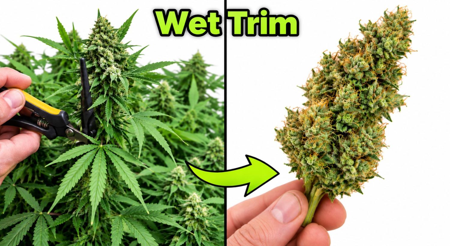 Wie man Cannabis-Pflanzen erntet: Nasstrimmen von Cannabis