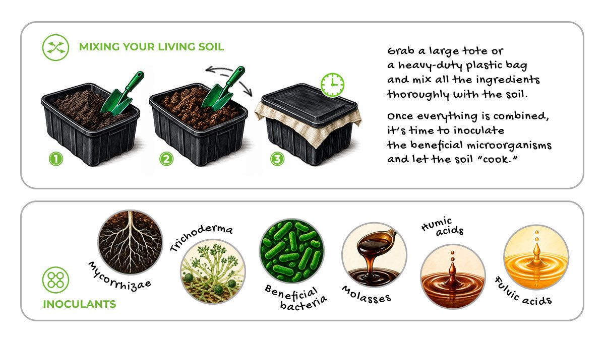 Mixing your living soil Mixing your living soil