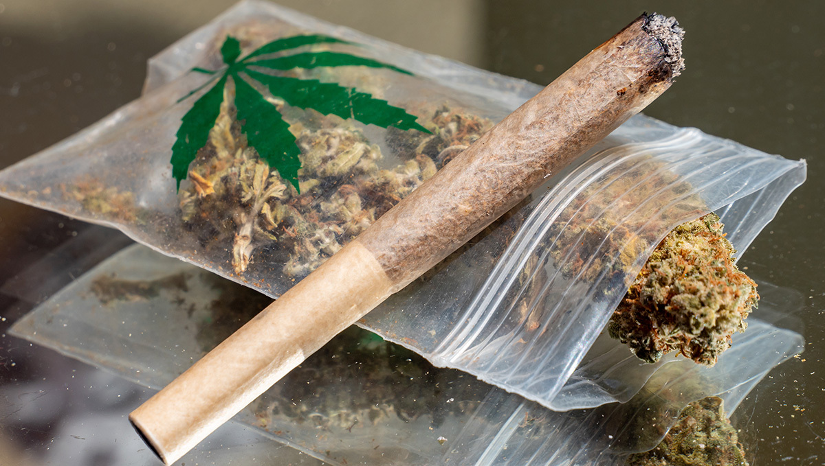 Copenhagen, Denmark, Could Legalize Weed as a 5-Year Experiment: A small zip-lock bag with pot and a joint lying on top of it