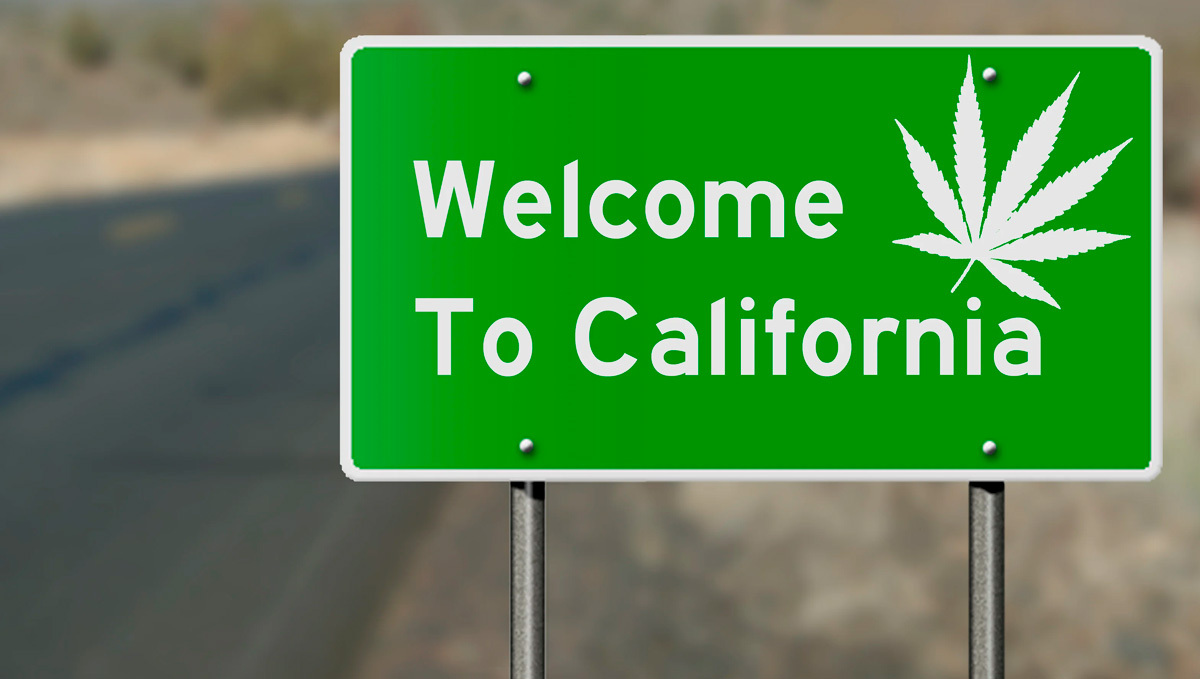 The Budding Pot Tourism Industry in the US is Already Worth $17 Bln: A 'Welcome to California' road sign decorated with a marijuana leaf The Budding Pot Tourism Industry in the US is Already Worth $17 Bln: A 'Welcome to California' road sign decorated with a marijuana leaf