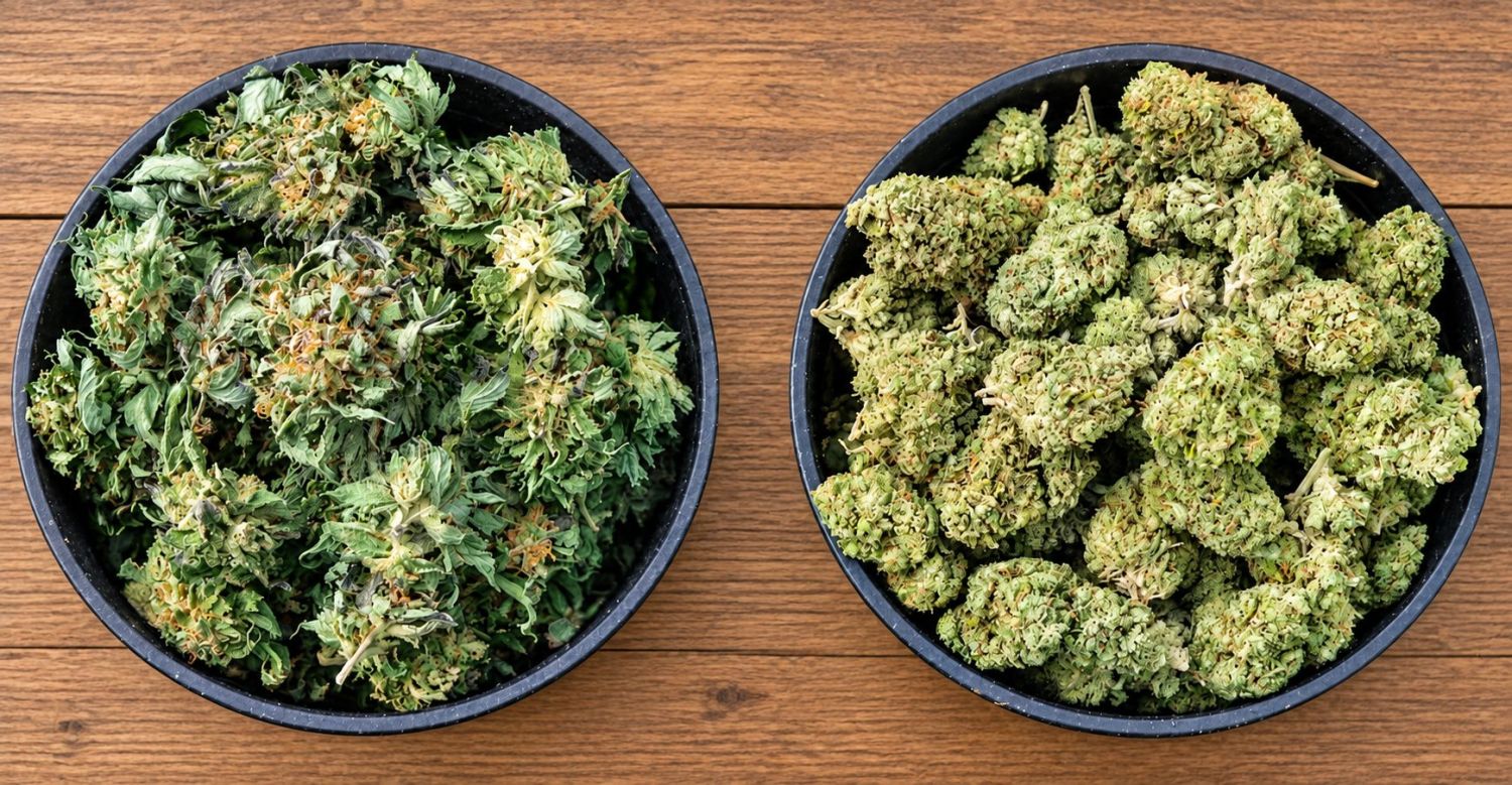 Jouw Gids Voor Cannabis Bloei: Droog trimmen vs nat trimmen